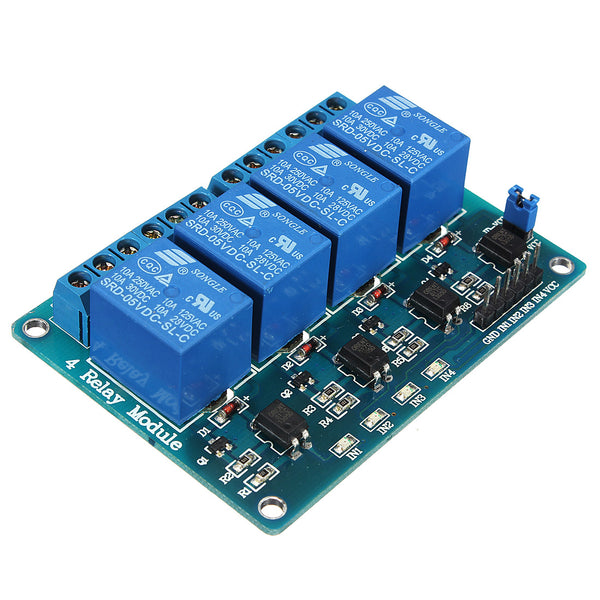 Geekcreit 5V 4 Channel Relay Module For  PIC ARM DSP AVR MSP430 Blue