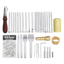 45Pcs Leather Craft DIY Work Handmade Stitching Carving Engraving Woking Tool