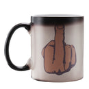 Middle Finger Heat Change Color Changing Coffee Mug Joke Funny Secret Santa