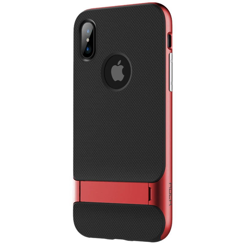 Rock Kickstand Fingerprint Resistant Textured Case For iPhone X