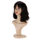 Black Finger Wave Wig Women Halloween Cosplay Curly Mid Synthetic Hair Short Wig
