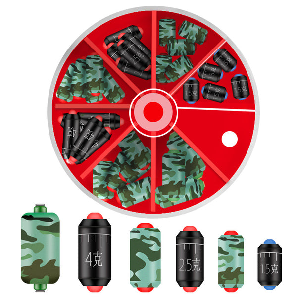 ZANLURE 29PCS 1.0g-6.0g Camouflage Fishing Lead Set Graduated Lead Outdoor Fishing Tool Set