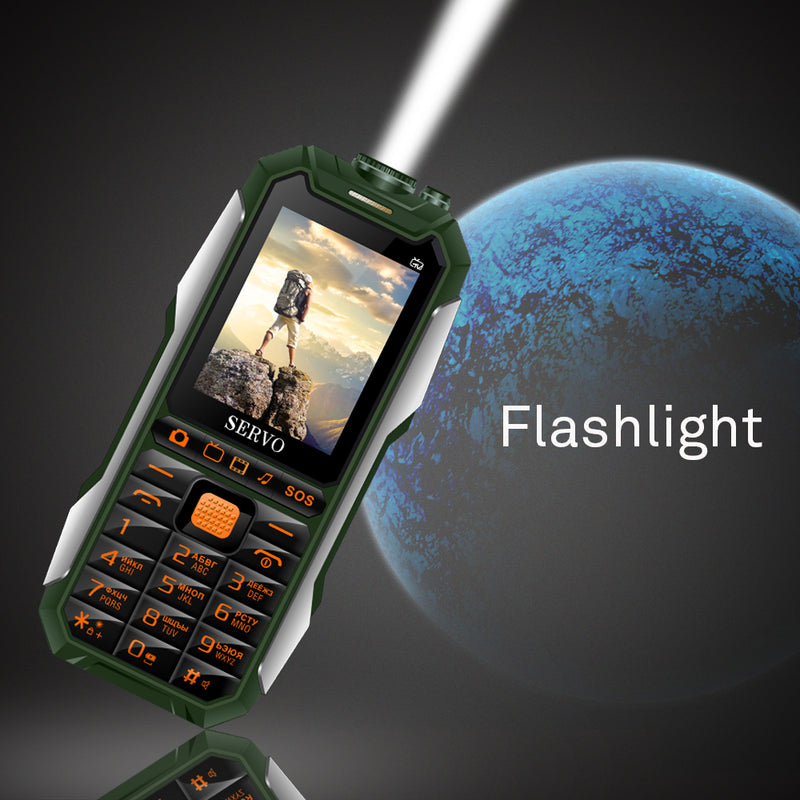 SERVO X7 2.4'' 4000mAh Antenna Analog TV Voice Change Laser Flashlight OTG 3 SIM Card Feature Phone