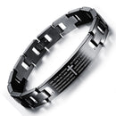 Spanish Bible Lord's Prayer Bracelet Corrosion Cross Stainless Steel Men's Bracelet