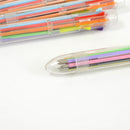 5Pcs/lot 8 In 1 Multifunction Colorful Ballpoint Pen Pressed Ballpoint Pen 0.5mm School Supplies