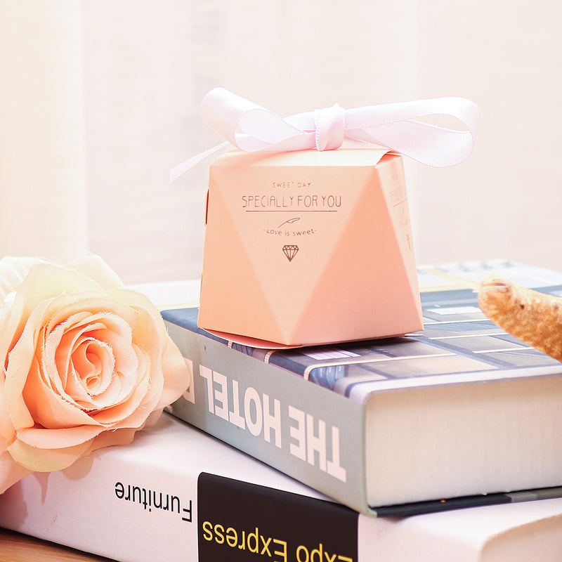 20/50Pcs Creative Pink Candy Boxes Wedding Favors Gifts Box Party Supplies