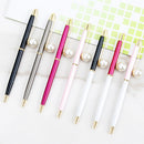 Japan and South Korea new creative big Pearl signing pen custom logo promotional advertising pen ins style fine metal ball pen Any color delivery