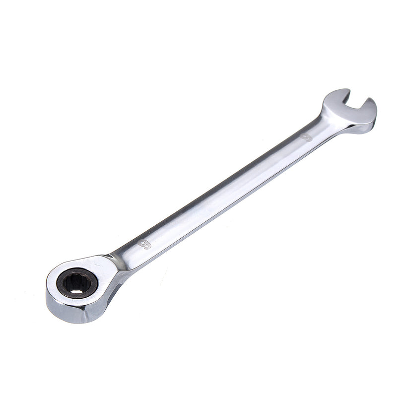 72 Teeth Chrome Vanadium Steel Fixed Head Ratchet Spanner Wrench Open End Ring Tool
