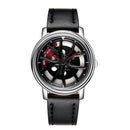 SANDA P1025 360 Rotating The Wheels Dial Fashion Leather Strap Quartz Watch