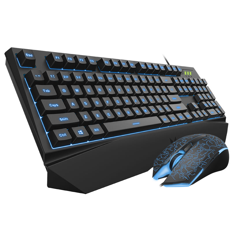 Rapoo V120S USB Wired 104 Key Backlit Gaming Keyboard and 6400DPI Optical Mouse Combo