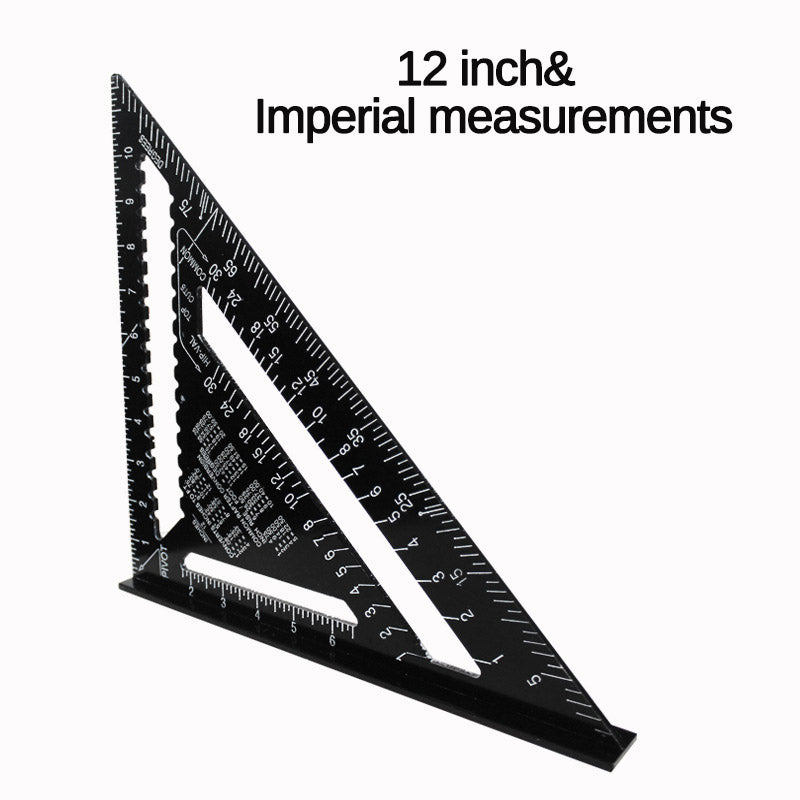 7/12 Inch Aluminum Square Triangle Ruler Protractor Miter Framing Measuring