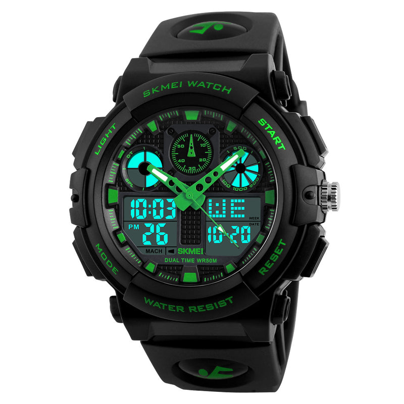 SKMEI 1207 Men Sport Chorongraph 50M Waterproof Luminous Dual Display Digital Watch
