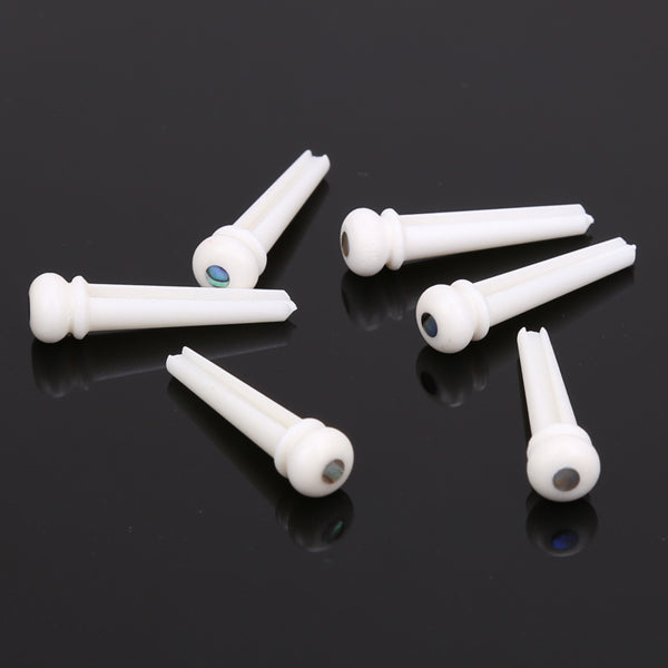 Cattle Bone Guitar Parts Endpin with Abalone Dot Bridge End Pin for Acoustic Guitar