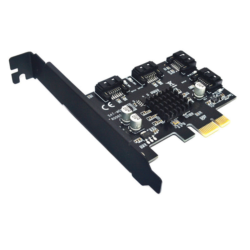 ITHOO PCE6SAT-M01 4 Ports SATA3.0 SSD PCI-E Expansion Card 6Gbps IPFS Hard Disk Adapter for Desktop Computer