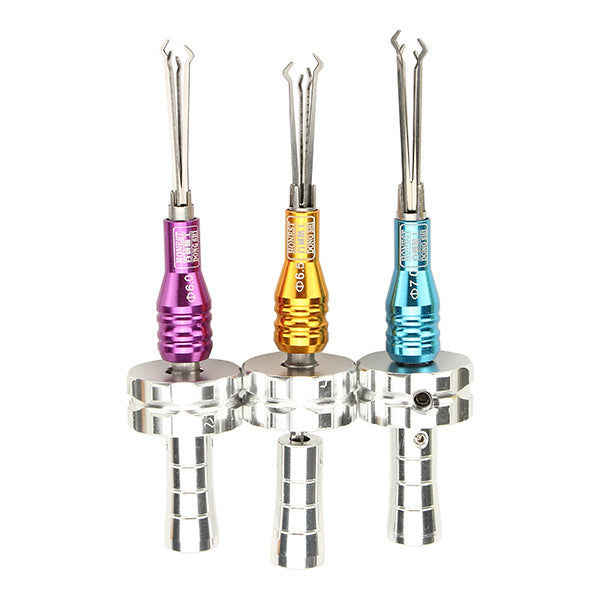 3Pcs 6/6.5/7mm Cross Lock Opener with CrosS-shaped Transparent Practice Padlock Lock Pick Tools