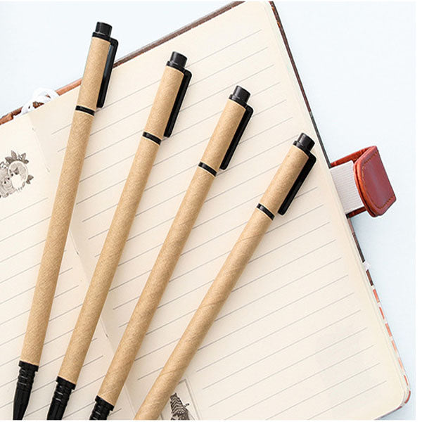 Creative Stationery Kraft Paper Shell Gel Pen In Black 10 Pcs