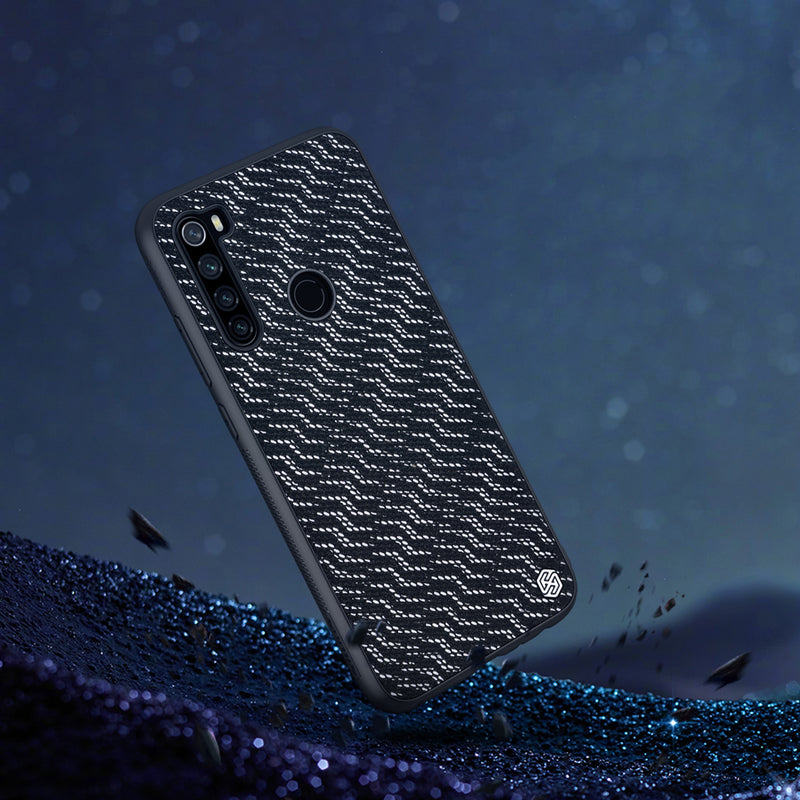 For Xiaomi Redmi Note 8 Case NILLKIN Luxury Luster Twinkle Shield Woven Polyester + PU Leather Hard Back Protective Case