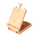 Portable Wooden Art Box Oil Painting Drawing Table Box Paint Rack Liftable Painting Storage Box Desktop Easel Art Supplies for Painting Sketch