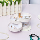 4 Layers 360 Rotating Jewelry Earrings Bracelet Storage Box Organizer Earring Holder