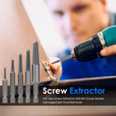 Drillpro 5Pcs Hex Shank Coarse/Fine Teeth Damaged Bolt Remover Screw Extractor Drill Bit Guide Broken Bolt Stud Remover Set