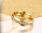 Titanium Steel Gold-plated Perimeter Crystal Stick Diamond Ring