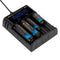 Alonefire D4  4slots 2A LCD Screen Display Smart Charger for 18650 26650 21700 Universal Battery USB Charging AA AAA Intelligent Fast Charger