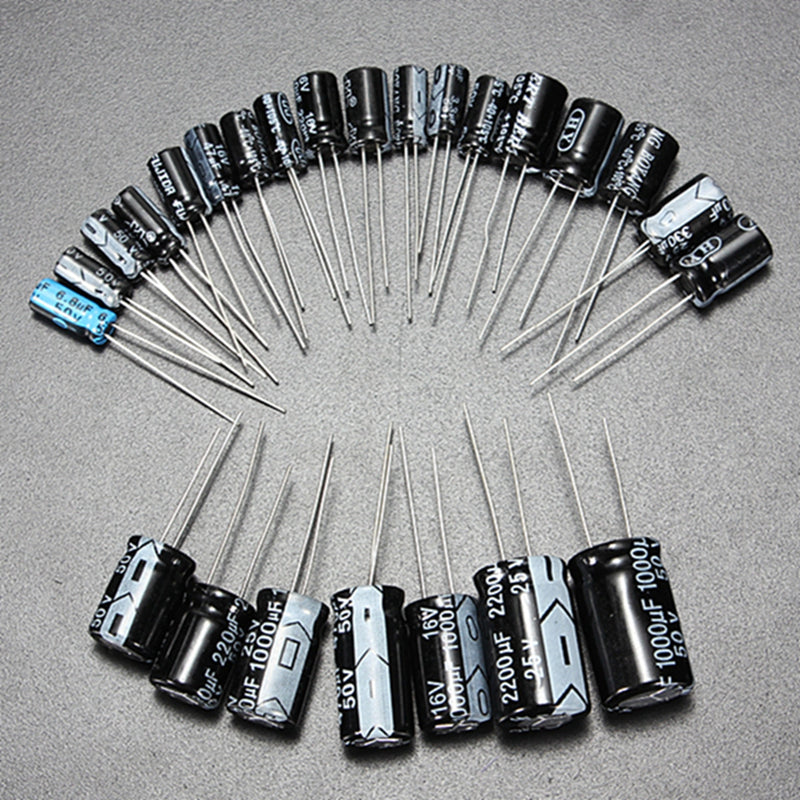 3pcs Geekcreit 1uF-2200uF 125pcs 25 Values Electrolytic Capacitor Assorted Kit Set