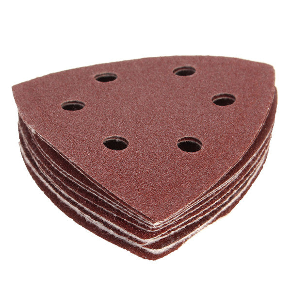 10pcs 90mm 40 60 80 100 120 Grit Sanding Sheets Triangle Sander Pads