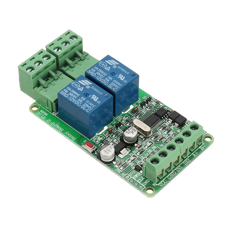 Modbus-Rtu 2-way Relay Module Output 2 Channel Switch Input TTL/RS485 Interface Communication