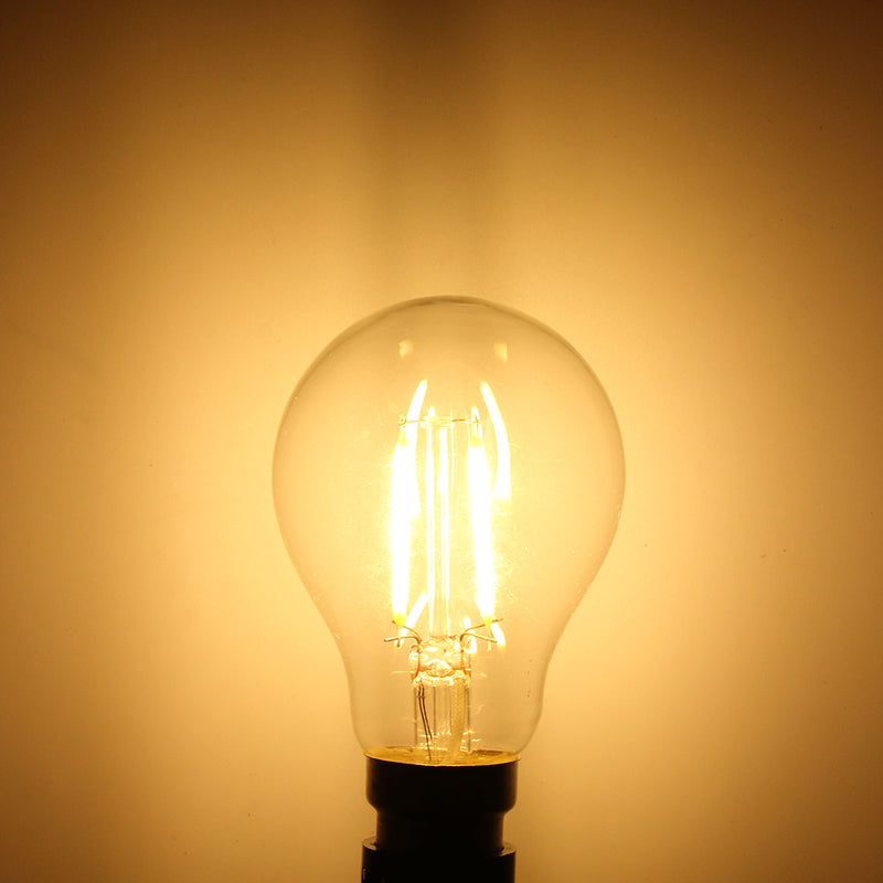 A60 B22 4W White Warm White COB LED Filament Retro Edison Bulbs AC 220V