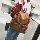 PU Leather Backpack Travel Camping Drawstring Bag School Bag Shoulder Pack Handbag