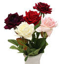 Single Fabric Rose Artificial Fake Flower Bouquet Wedding Party Home Decoration