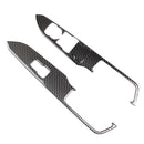 2Pcs Car Carbon Fiber Window Control Switch Panel Frame Cover Trim For Ford Mustang 15-17