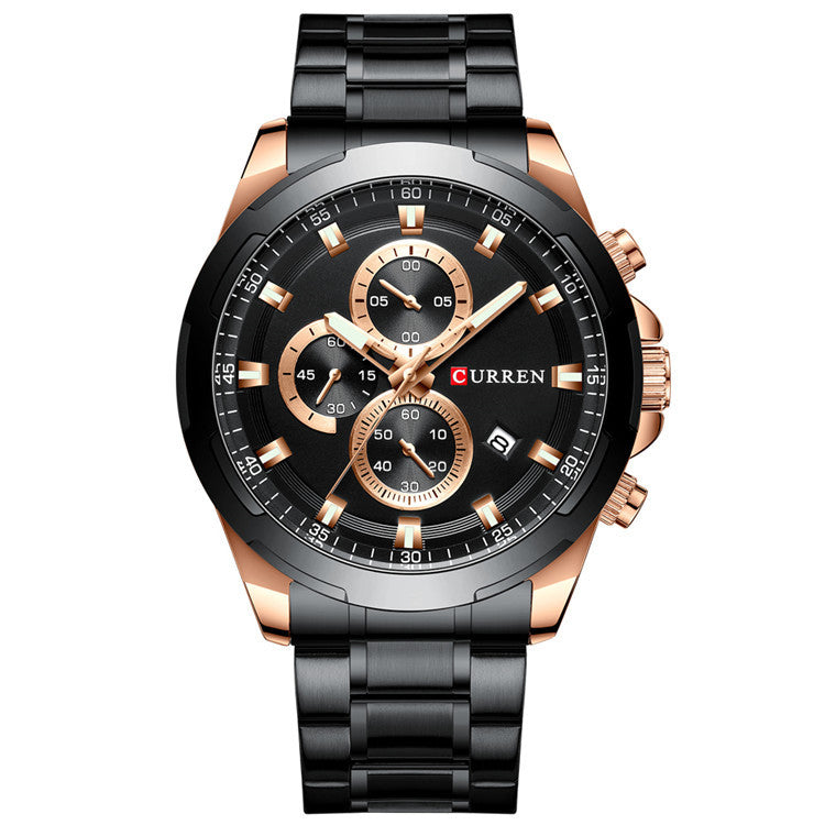 CURREN 8354 Calendar Auto Date Display Men Watch Stainless Steel Band Quartz Watch