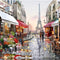 RUOPOTY Paris Street DIY Painting By Numbers Handpainted Canvas Painting Home Wall Art Picture