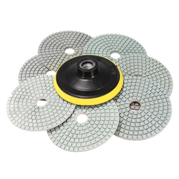 8pcs  4 Inch 50 to 3000 Grit Diamond Polishing Pads for Granite Stone Concrete Marble