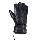 USB Electric Heated Gloves Leather Waterproof Thermal Winter Warmer MTB Motorcycle Black