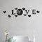 Honana DX-X2 Creative Love 3D Acrylic Mirror Wall Sticker Quartz Clocks Watch Large Home Decor