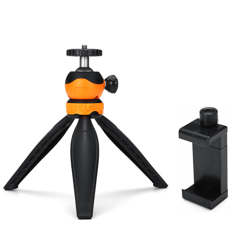 Mini Multi-angle Rotation Handheld Selfie Stick Tripod for Sports Camera Tabletop Smartphones With Phone Clip