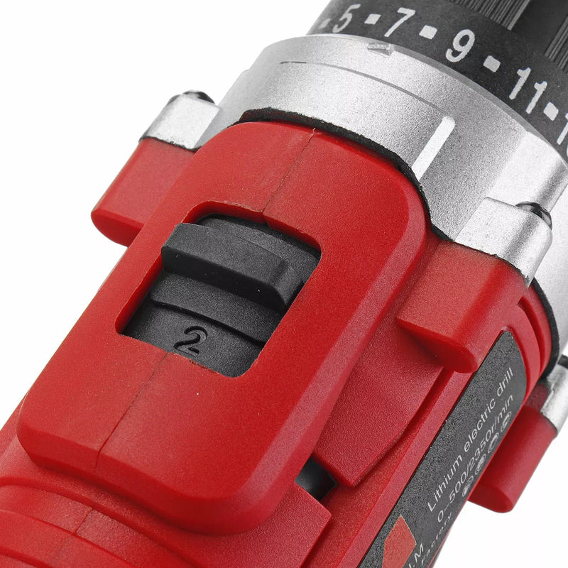 42V Waterproof Electric Hand Drill 25+1 Torque Cordless Rechargeable Electric Drill Screwdriver LED Work Light