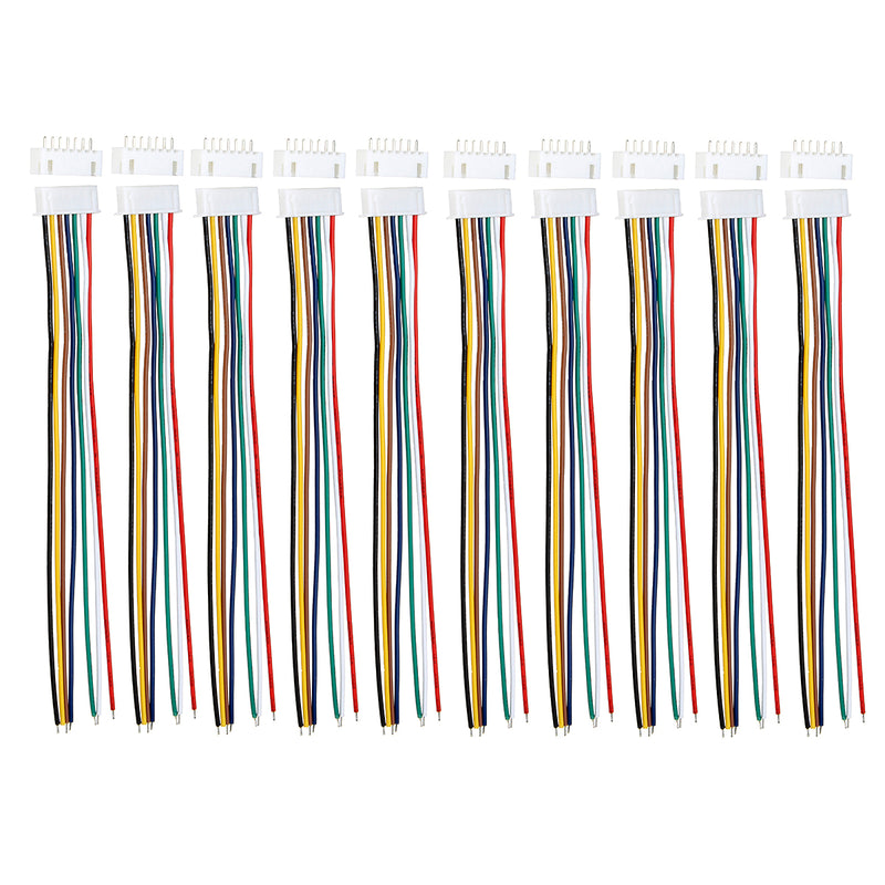 Excellway 10 Sets Mini Micro JST XH2.54mm 7 Pin Connector Plug Socket Wire Cable 150mm