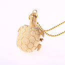 Deffrun Gold Case Tortoise Pocket Watches Unisex Quartz Watch