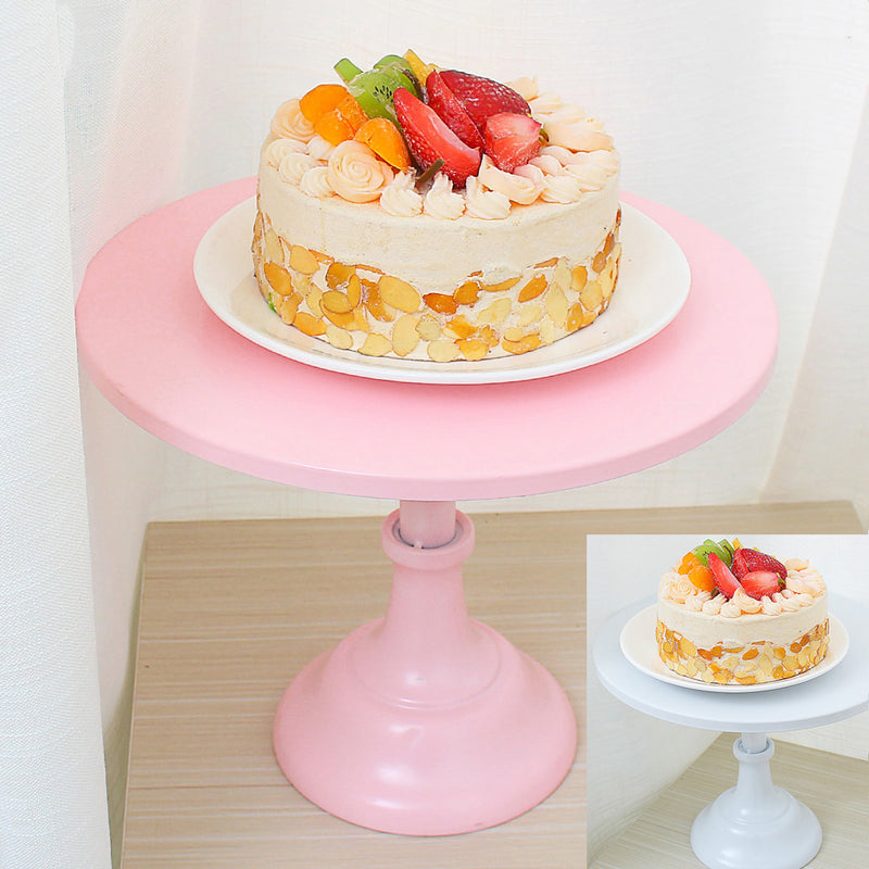 12 Inch Iron Round Cake Stand Pedestal White Pink Dessert Holder Wedding Party Decorations