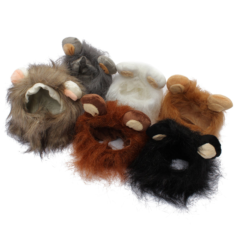 S Pet Dog Cat Artificial Lion Mane Wig Halloween Costume
