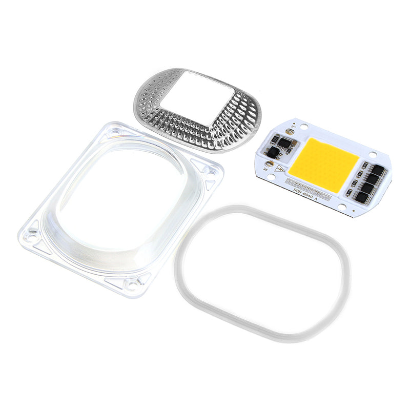 High Power 50W White / Warm White LED COB Light Chip with Lens for DIY Flood Spotlight AC220V