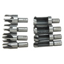 8pcs Wood Plug Cutter Straight/Tapered Claw Type Drill Bit Set