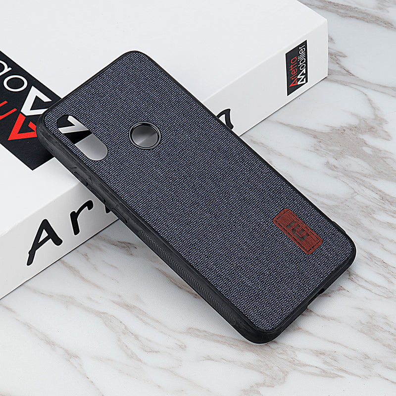 Bakeey Luxury Fabric Splice Soft Silicone Edge Shockproof Protective Case For Xiaomi Redmi 7 / Redmi Y3