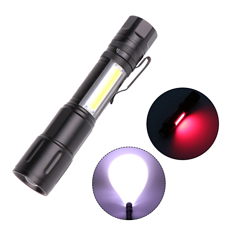 XANES 1245 T6+COB LED 5 Modes USB Rechargeable Telescopic Zoom LED Flashlight