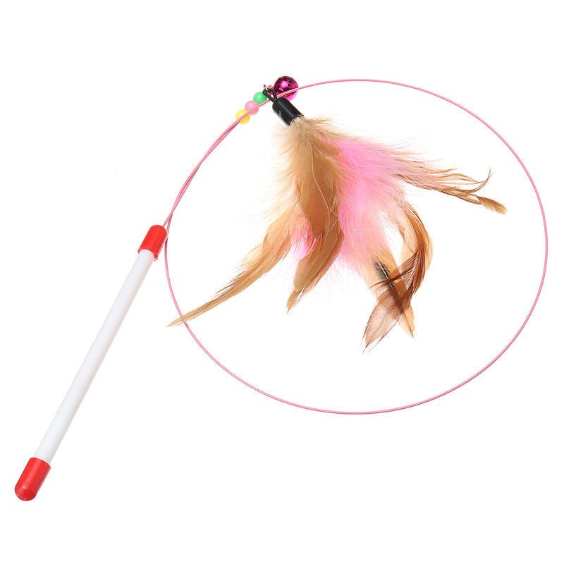 12Pcs Pet Cat Toys Kitty Rod Feather Bells Balls Fur Scratch Teaser Rat