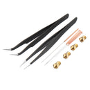 UM3 M6 Brass Heating Block + 0.25/0.4/0.6/0.8mm Nozzle + Cleaning Needle Kit for 3D Printer